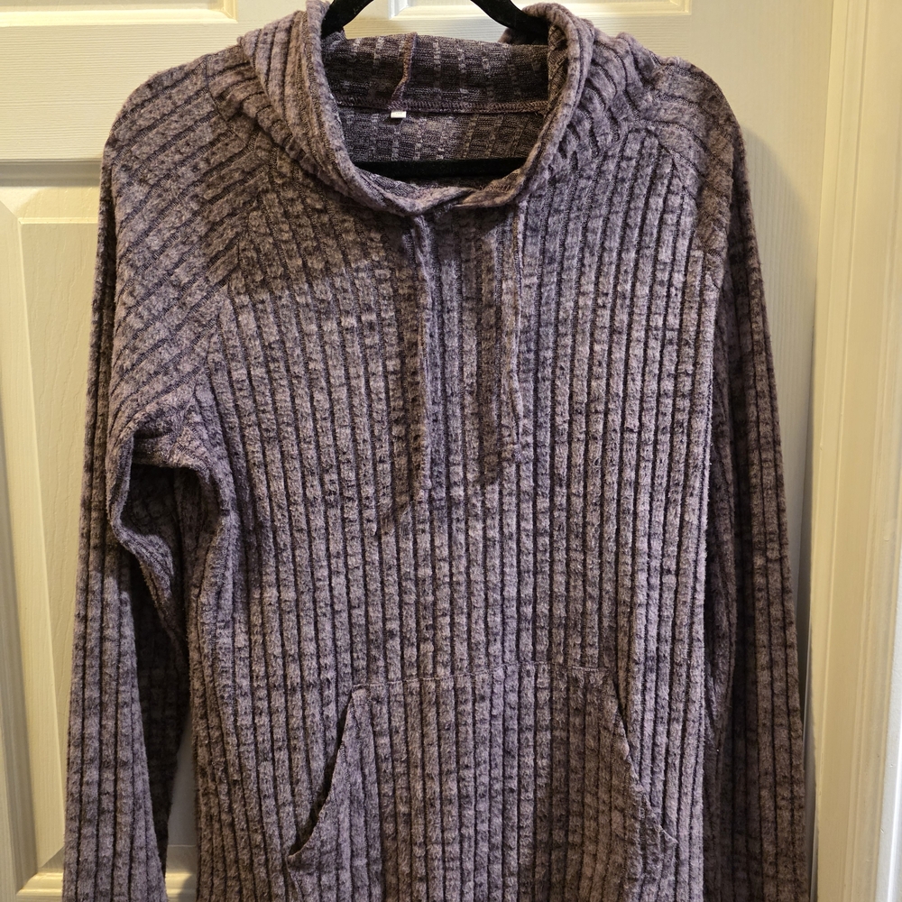 Womens Purple Hooded Sweater